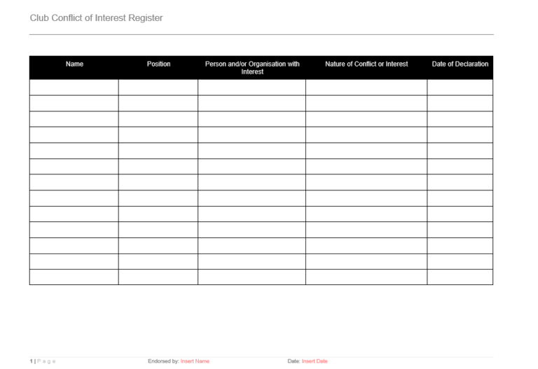 Register For Club Conflict Of Interest GRCReady