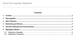 Board Risk Appetite Statement – GRCReady