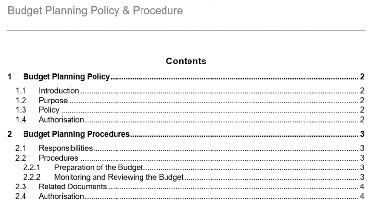 policy-and-procedure-for-budget-planning-grcready