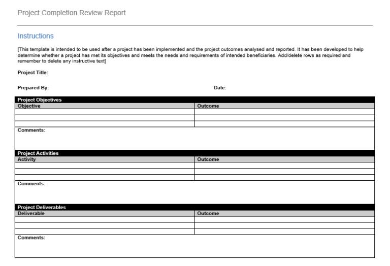 Report For Project Completion Review GRCReady Report For Project Completion Review GRCReady