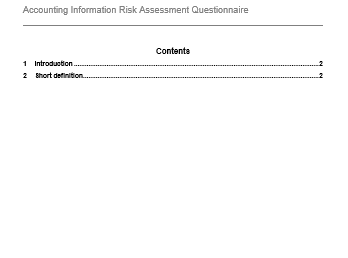 Risk Assessment Questionnaire for Accounting Information – GRCReady