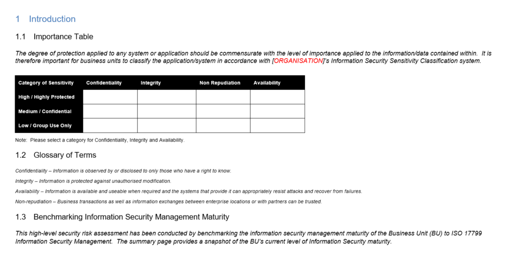 Matrix for Information Security Risk Assessment – GRCReady