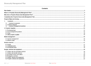 Plan for Biosecurity Management – GRCReady