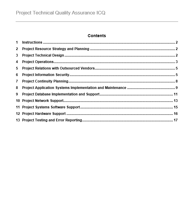 ICQ for Procurement Process – GRCReady