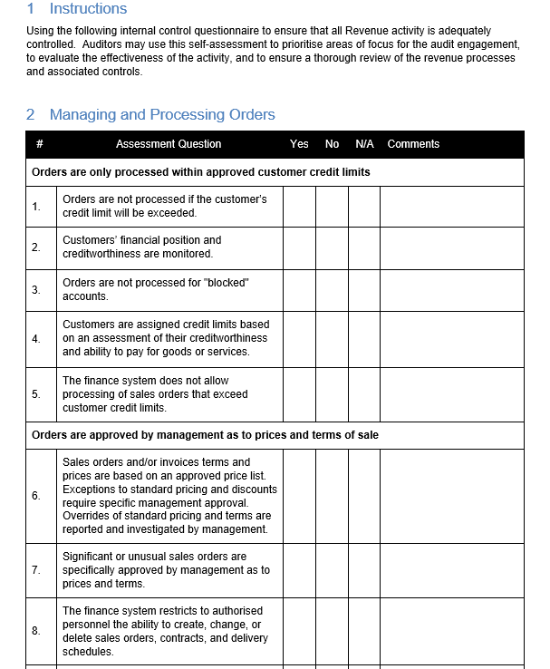 ICQ for Procurement Process – GRCReady