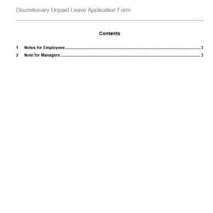 Application Form for Discretionary Unpaid Leave – GRCReady