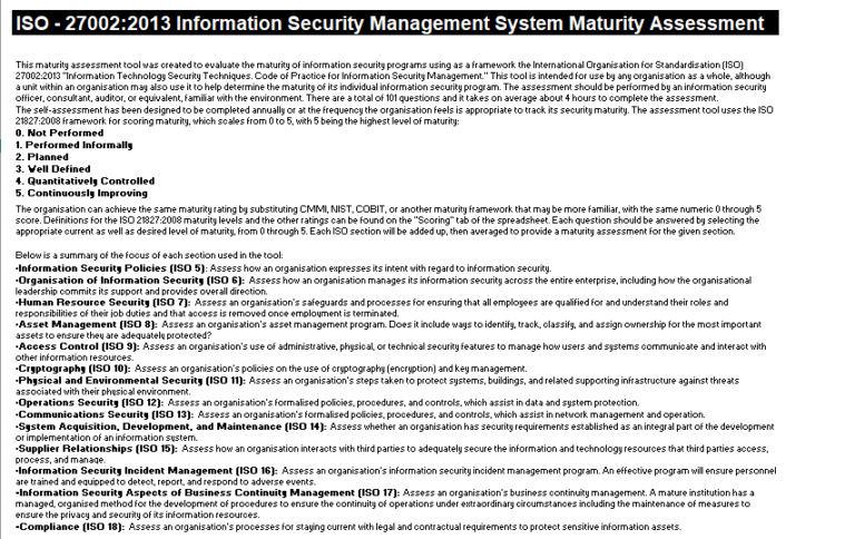 ISO 27001 ISMS Maturity Assessment – GRCReady