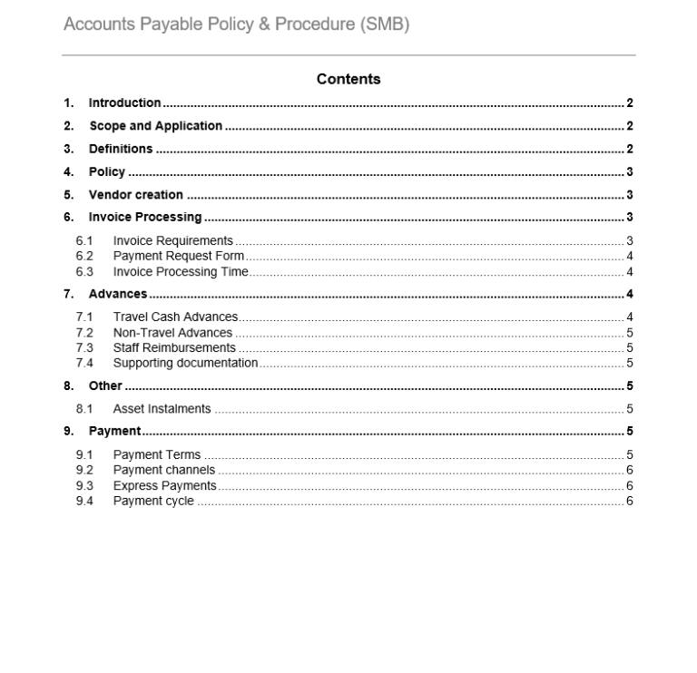 Policy And Procedure For Accounts Payable (smb) – Grcready