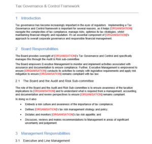 Tax Governance & Control Framework – GRCReady